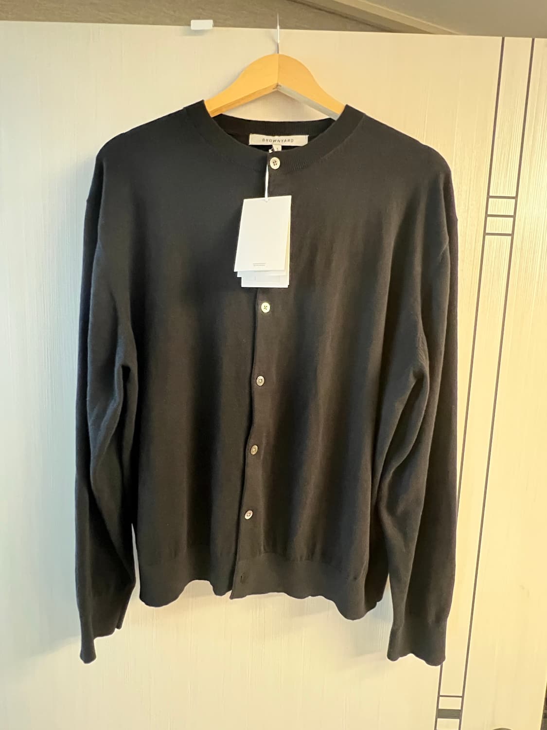 브라운야드 캐시미어 라운드 가디건 5사이즈 (블랙) 상품이미지1