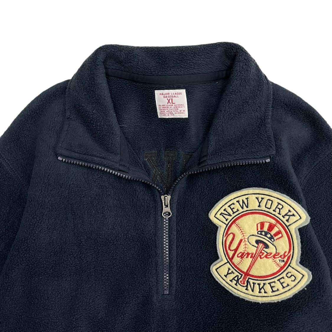 MLB 90's 뉴욕 양키스 패치로고 네이비 반집업 니트 XL 상품이미지4