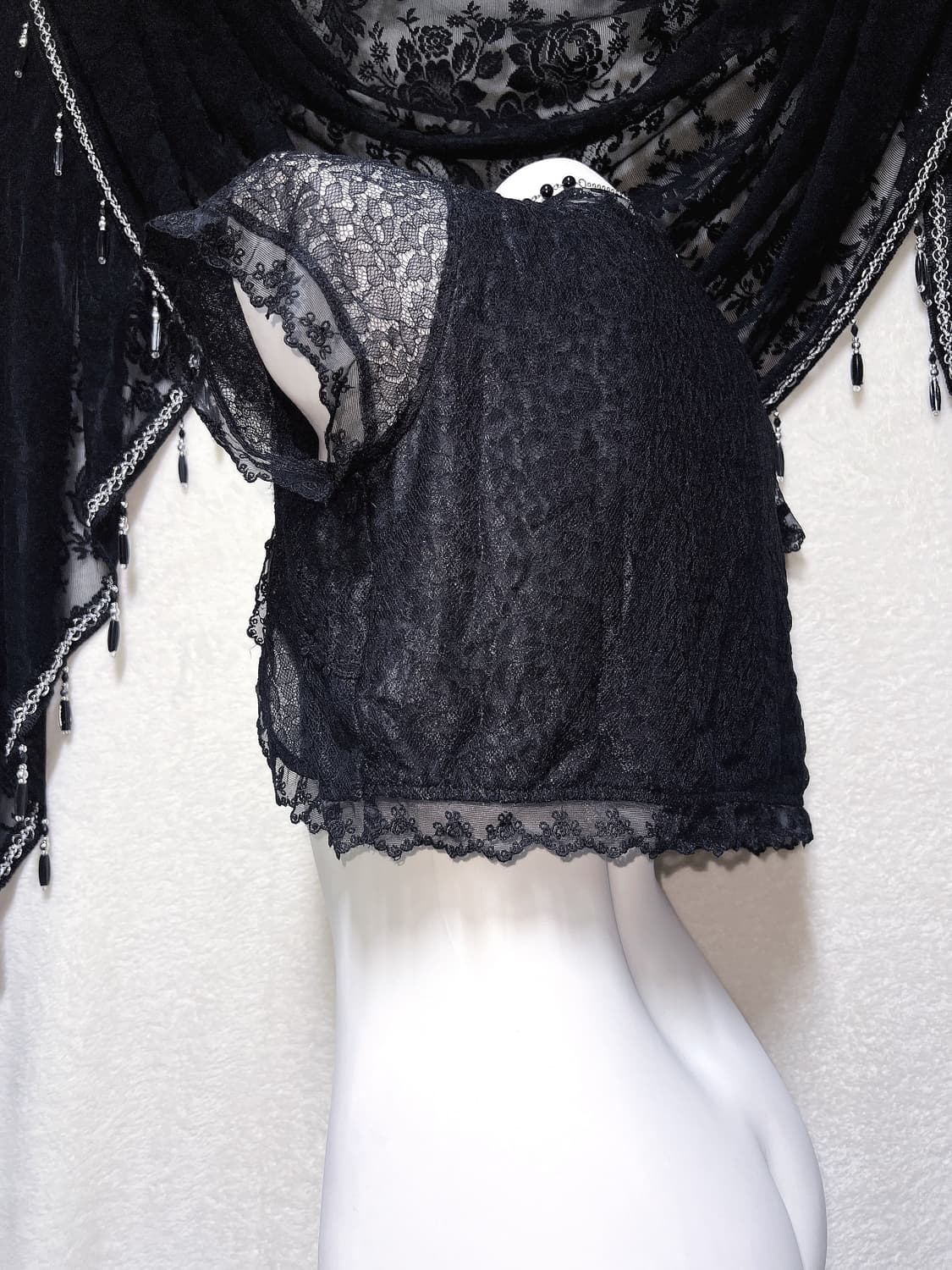 로맨틱고딕 고스로리 펑크 블랙 레이스 볼레로 가디건 다크페어리 갸루 공겜 상품이미지7