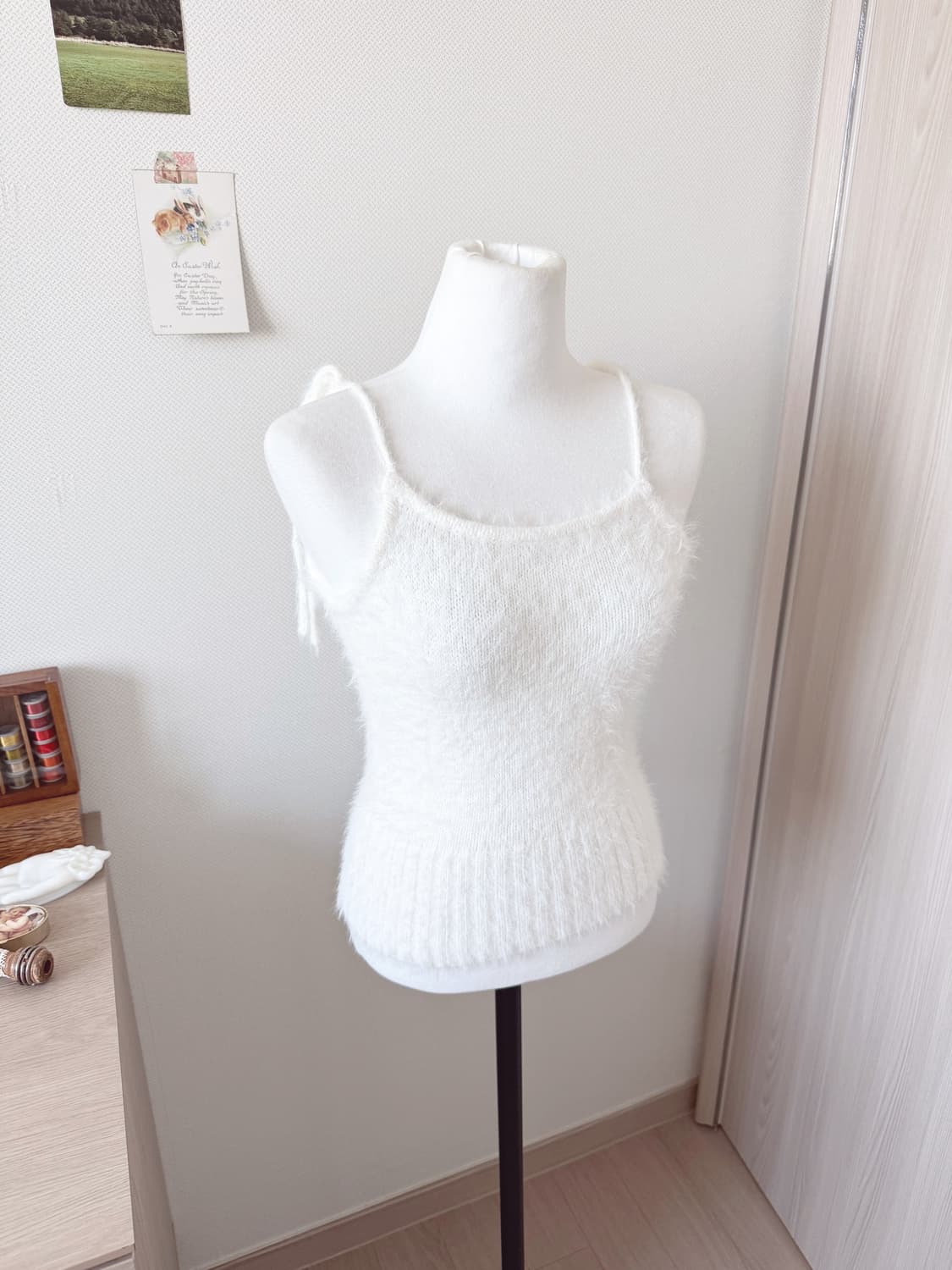 화이트 퍼 슬리브리스 (끈조절가능) 상품이미지2