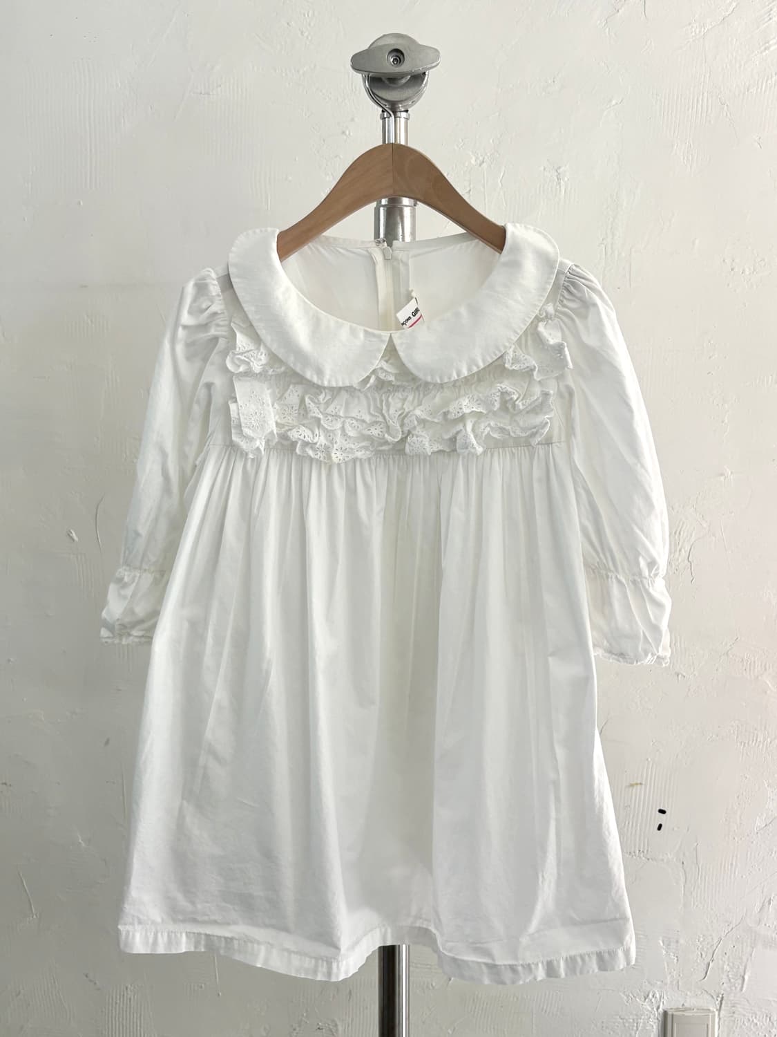 꼼데가르송 걸 화이트 레이스 자수 셔츠 상품이미지4