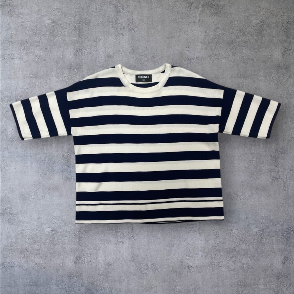 샤넬 Chanel 네이비 스트라이프 반팔 니트 M 상품이미지2