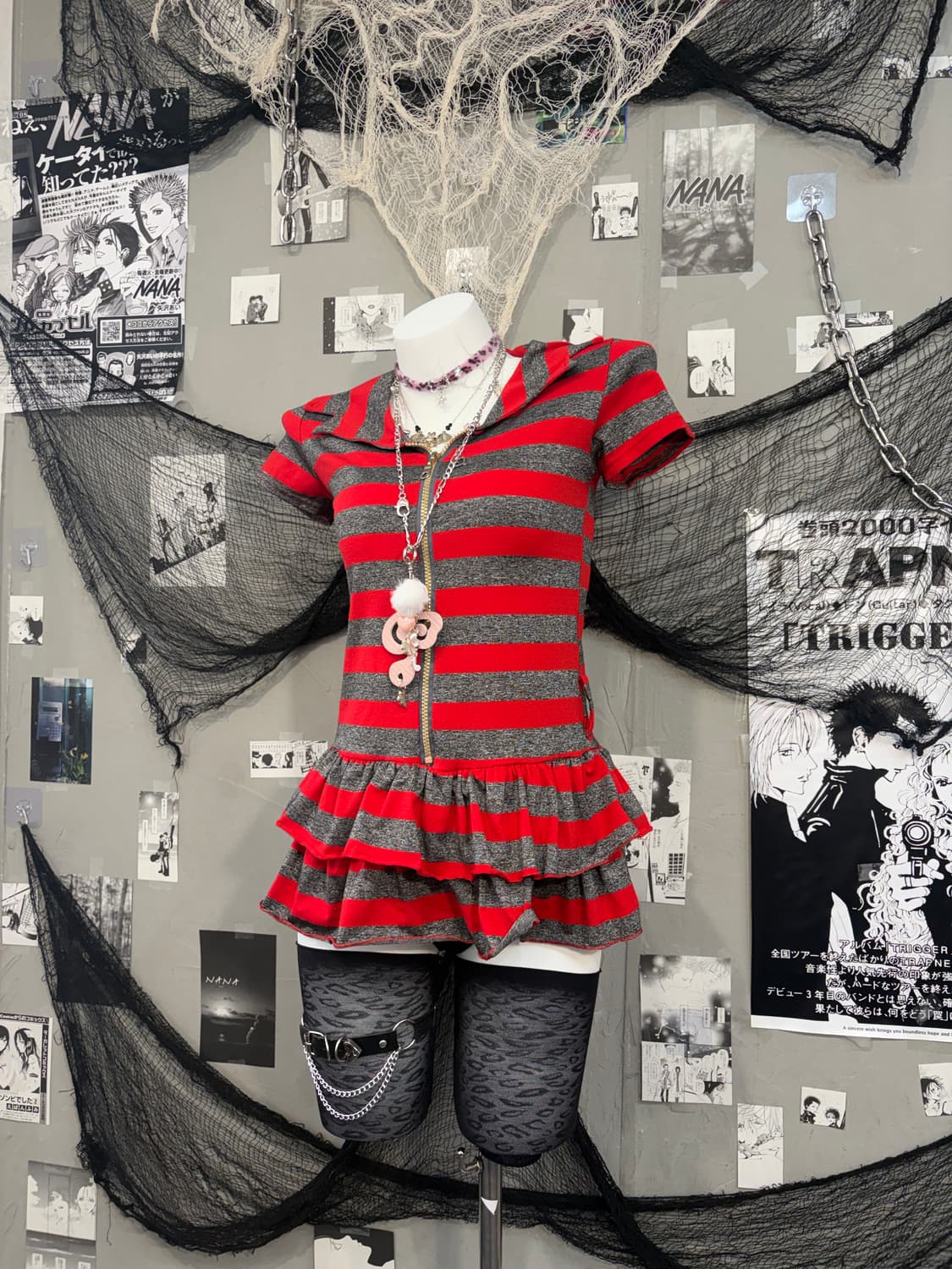 Kitsch Stripe frill half zip Top 상품이미지6