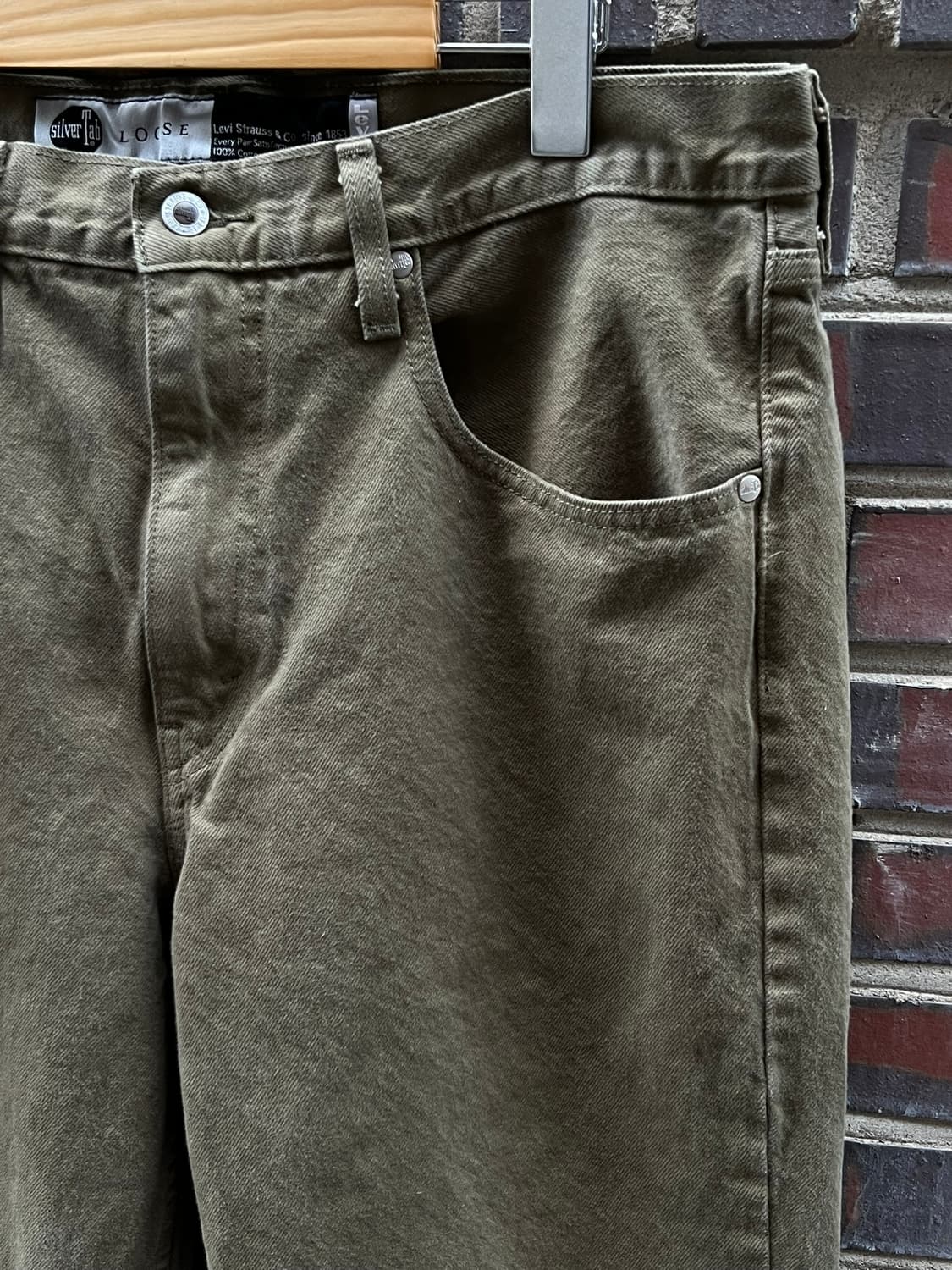 [32x32] 리바이스 실버탭 루즈 데님 팬츠 올리브 카키 상품이미지3