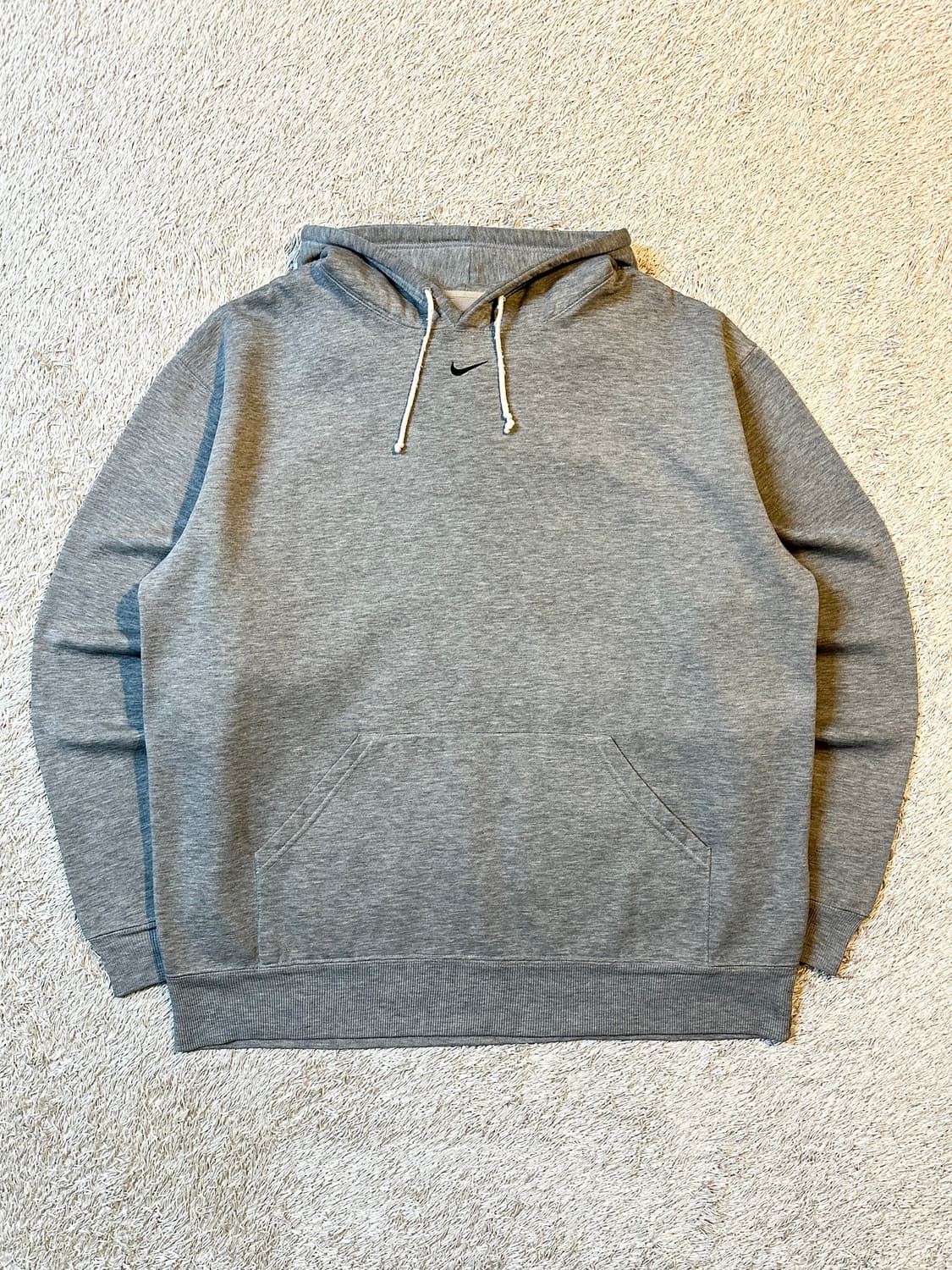 희귀) 00's 나이키 올드스쿨 센터 스우시 후드티 그레이 상품이미지1