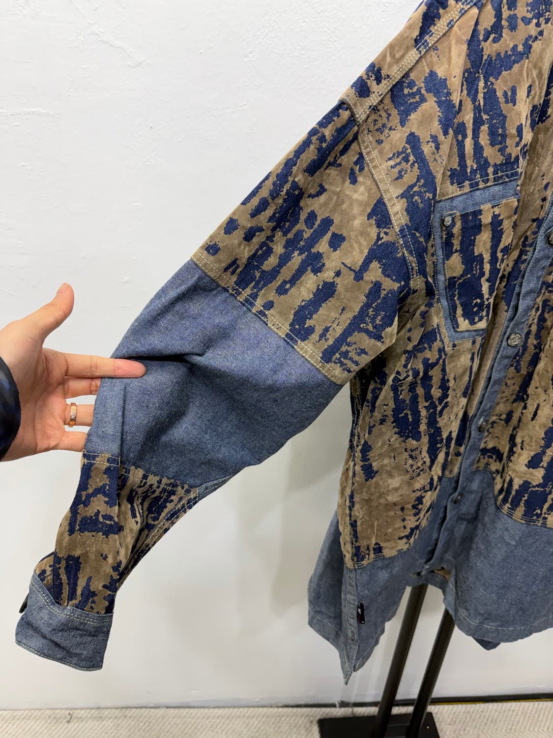 정품) PHAT FARM 팻팜 빅로고 데님 셔츠 자켓 XXL 상품이미지2