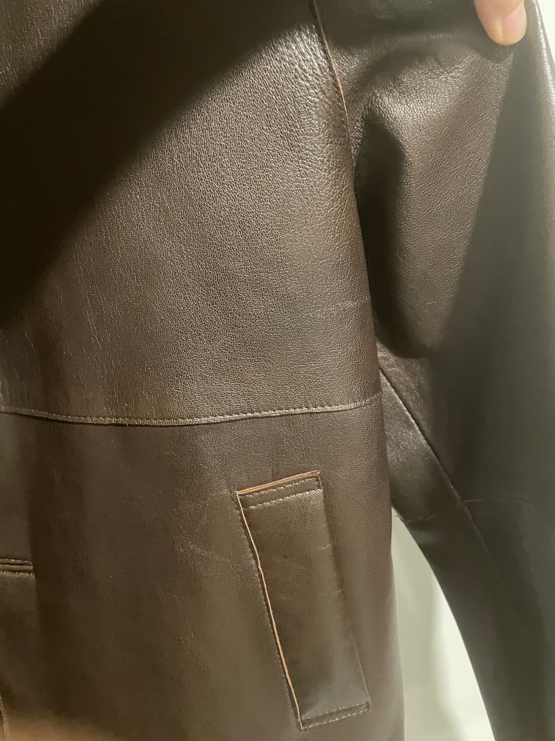 자라 레더 카코트 브라운 판매a 상품이미지5