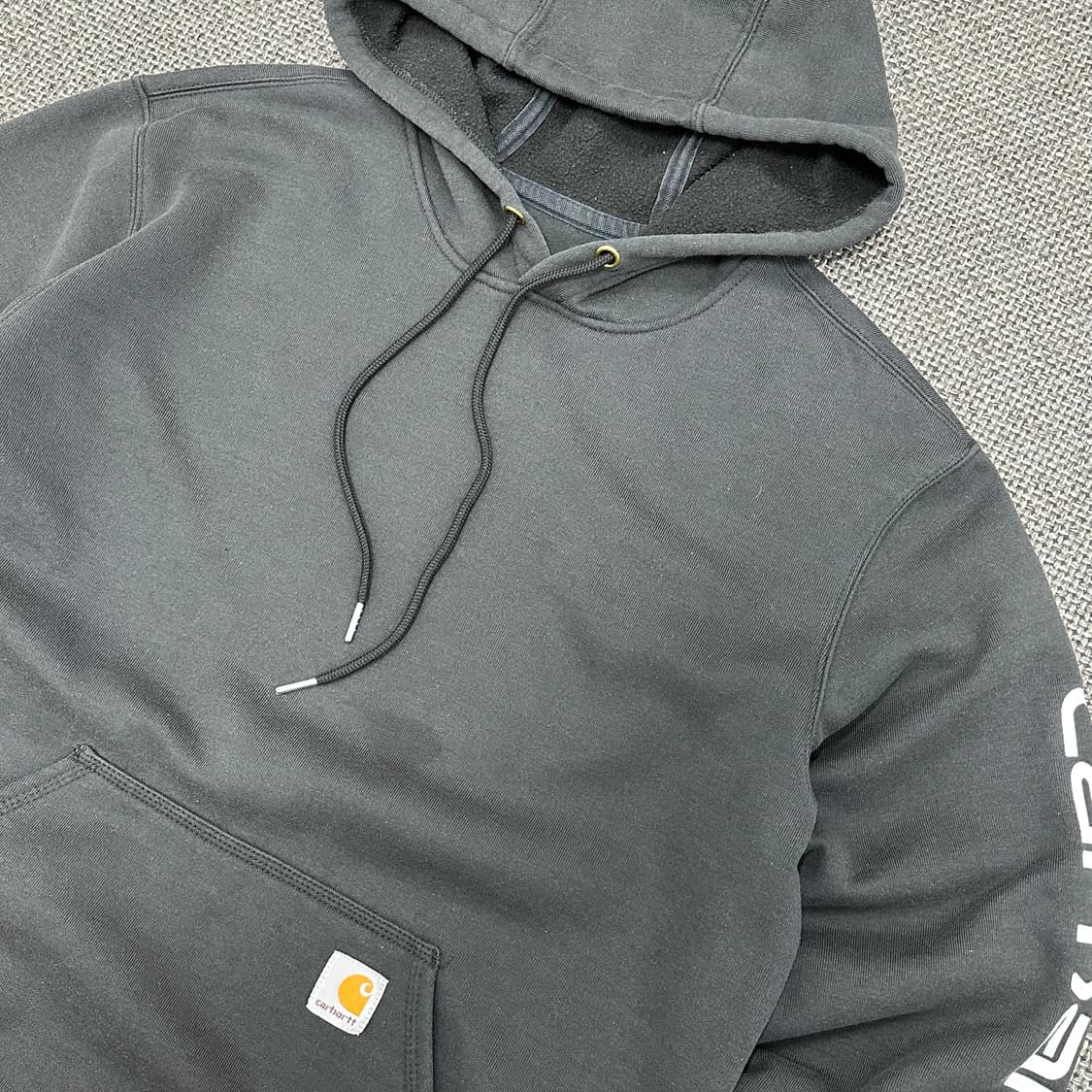 칼하트 오리지널핏 빈티지 블랙 후드티 M 상품이미지4