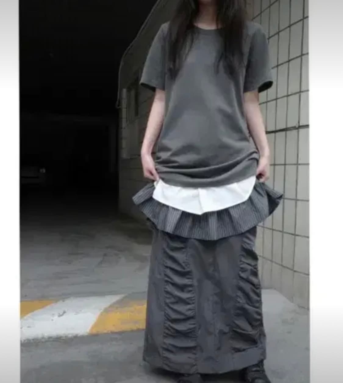 에프터먼데이 셔링 맥시스커트 상품이미지1