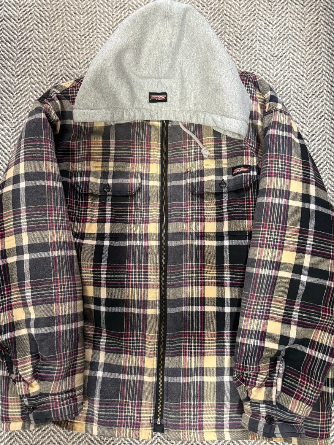 슈프림x디키즈 플레이드 후드집업 (L) 상품이미지4