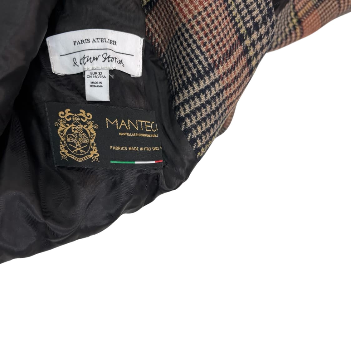 앤아더스토리즈 울 롱 체크 벨티드 코트 상품이미지4