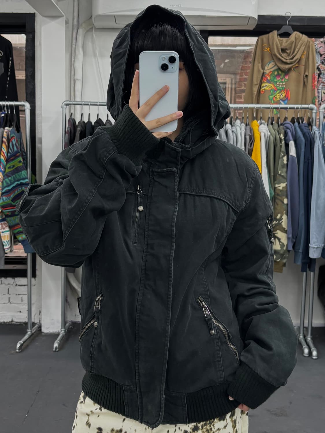 VTG 3QR Y2K 블랙 자켓 상품이미지4