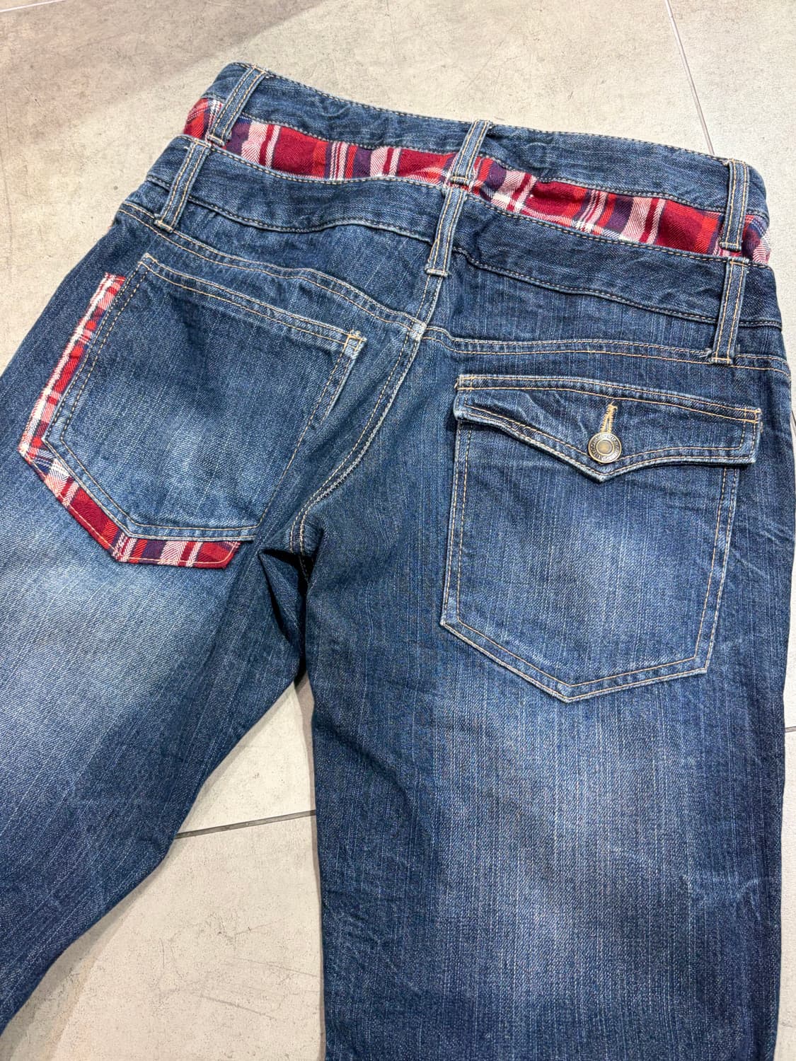 펑크 레이어드 데님 팬츠 상품이미지1