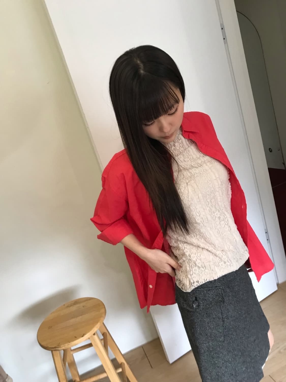 빈티지 핑크 셔츠 상품이미지1