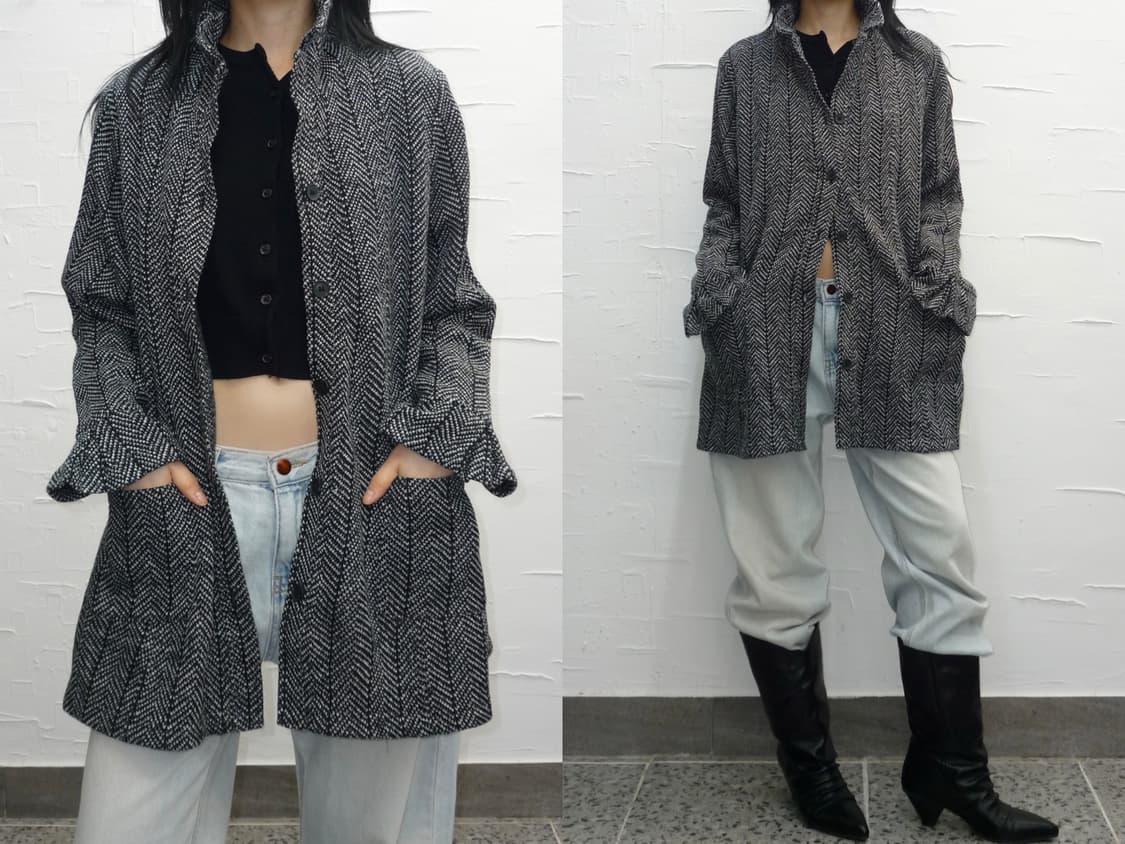 wavy collar coat 상품이미지1