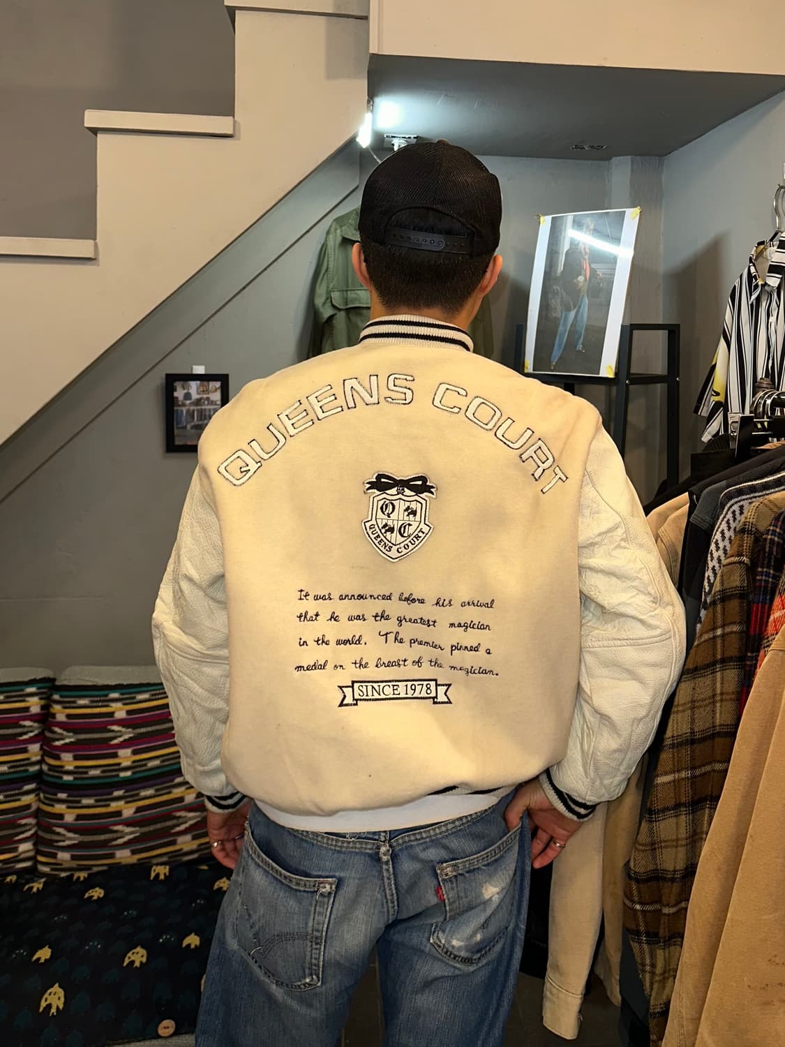 90’s Queens Court patch varsity jacket 상품이미지2