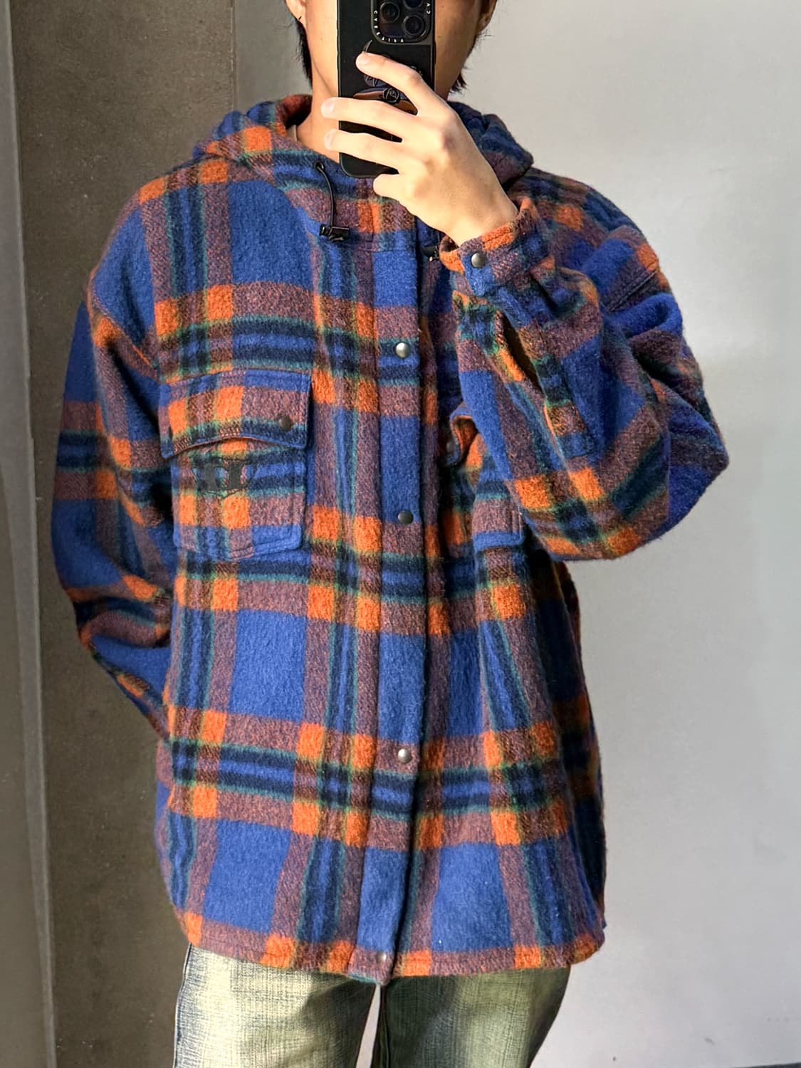 노스웨이브 90‘s 라나 울 체크 후드 자켓 상품이미지2