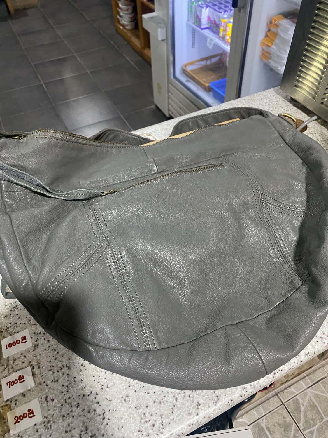 그레이 가죽 빅백 상품이미지2