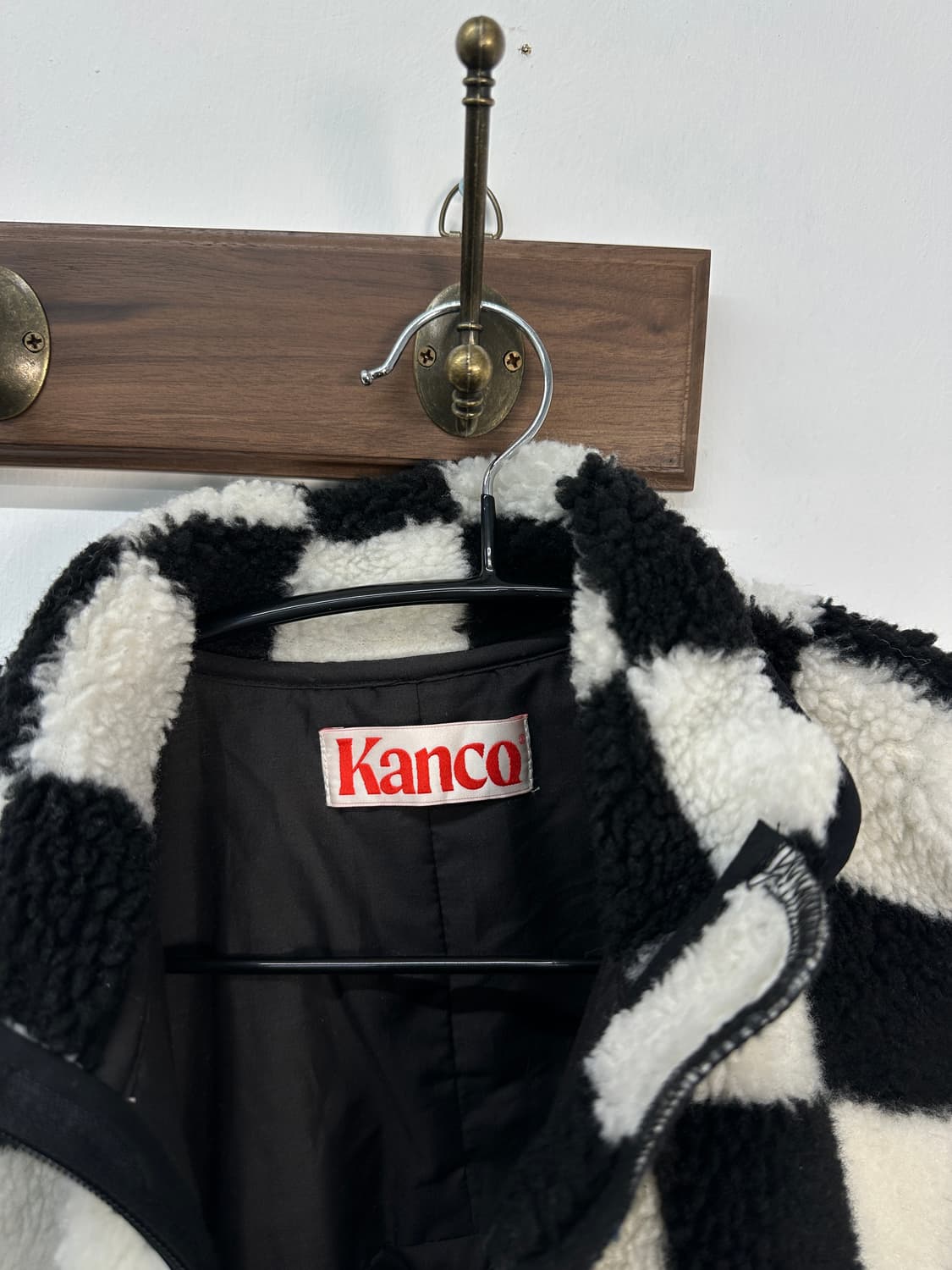 kanco 체커보드 쉐르파 자켓 남녀공용 free 상품이미지6