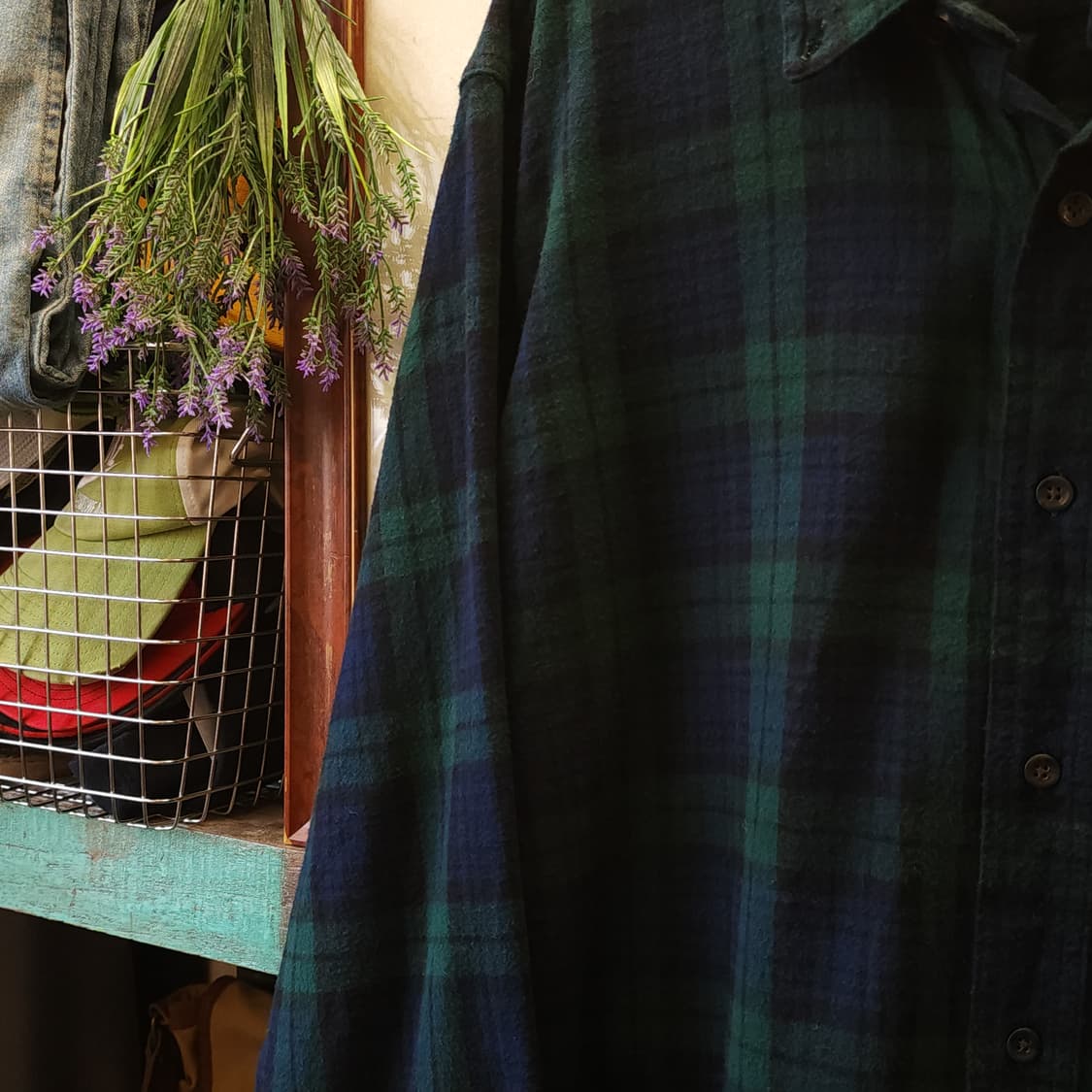 90s 엘엘빈 체크셔츠 플란넬 셔츠 헤비코튼 워크셔츠 블랙워치 패턴 xl 상품이미지7