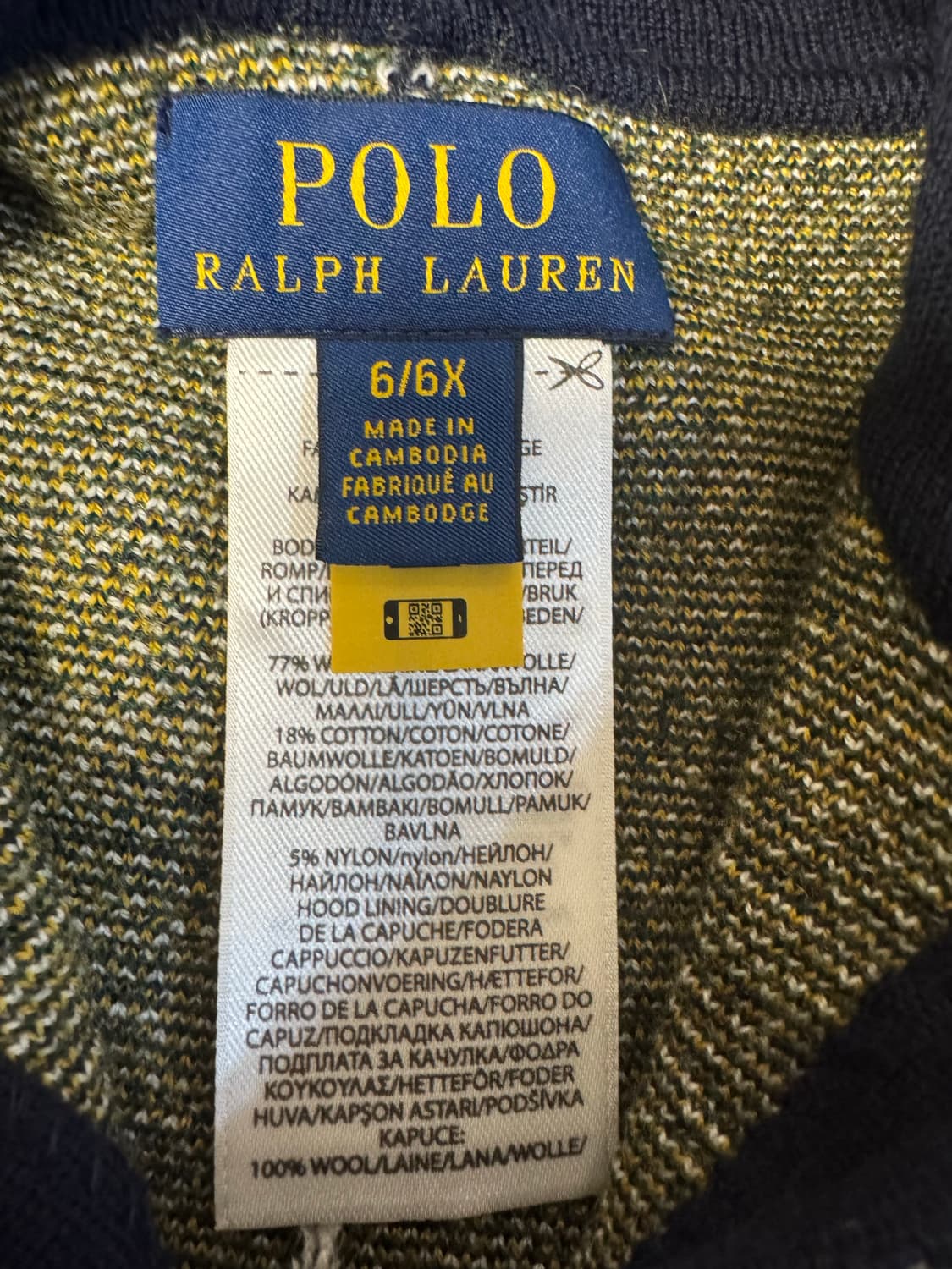 폴로 랄프로렌 키즈 플래드 울 블랜드 후드 판쵸 6세 상품이미지6