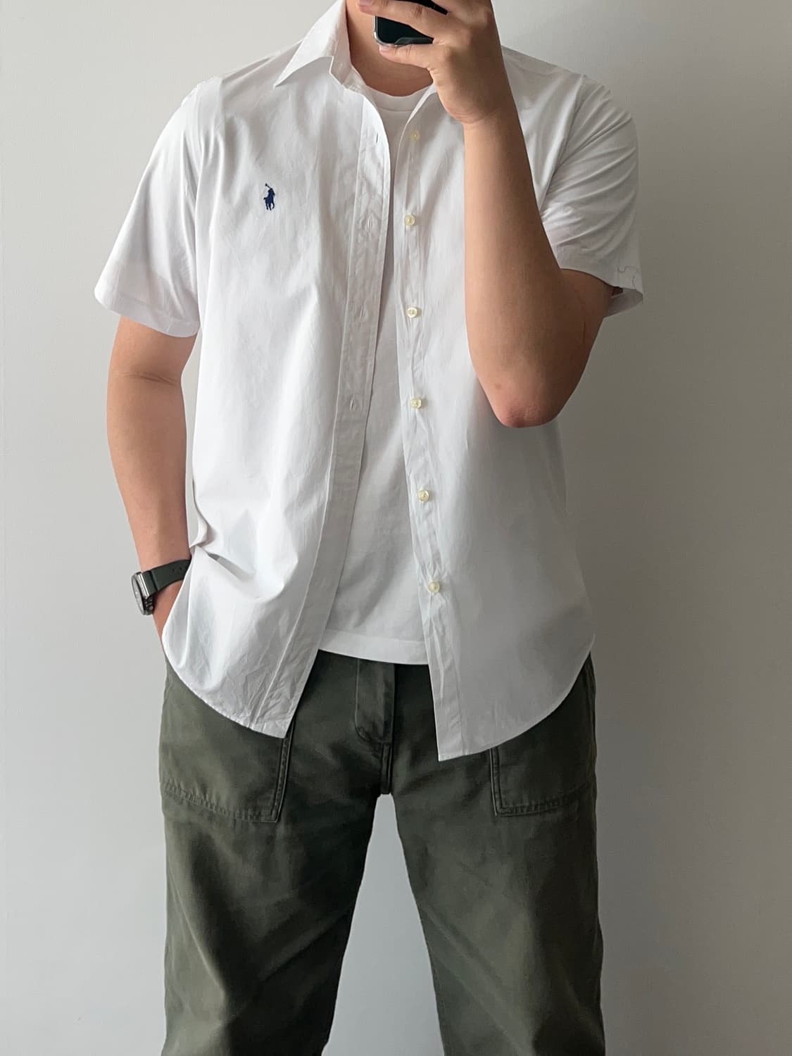 폴로 랄프로렌 화이트 반팔 셔츠 m 상품이미지2