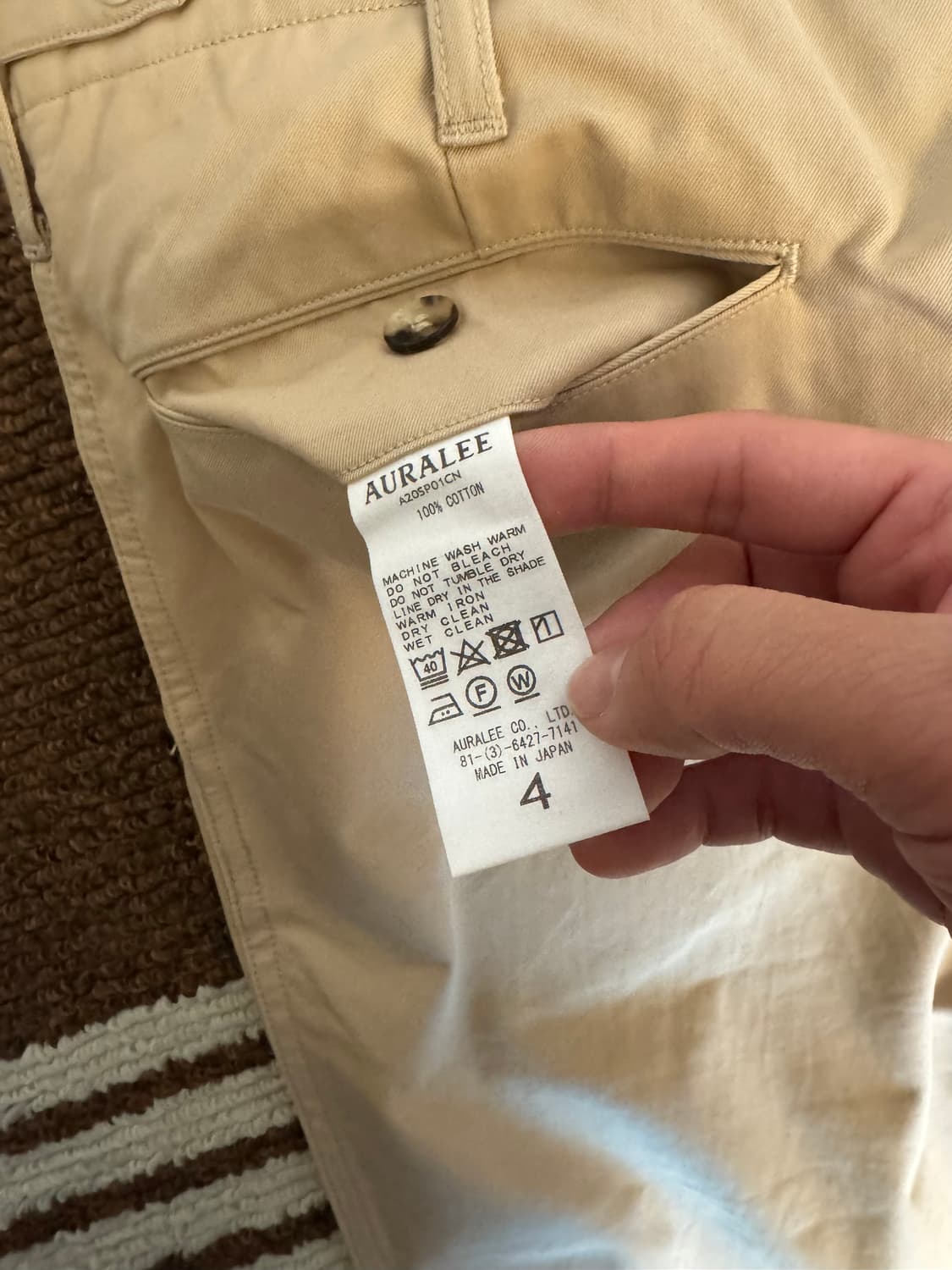 오라리 auralee 워시드 라이트 핀스 치노 상품이미지6