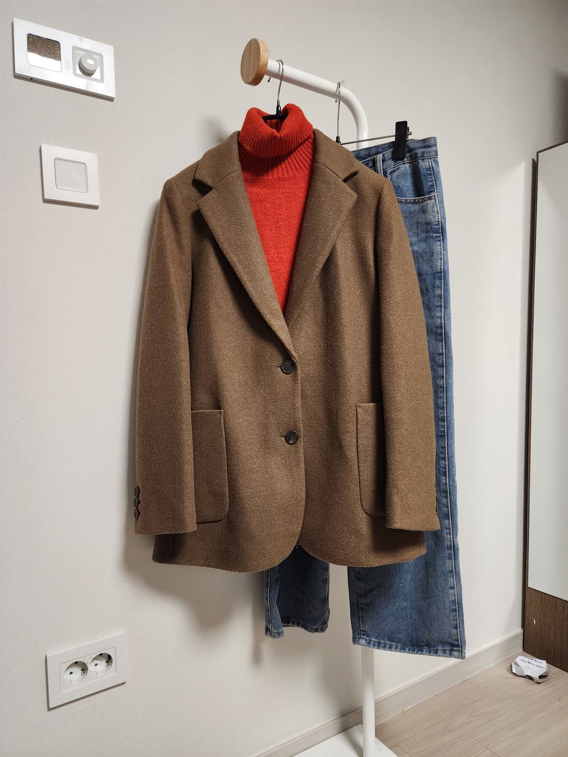 오조크 OZOC 브라운 색상 자켓 코트  상품이미지1