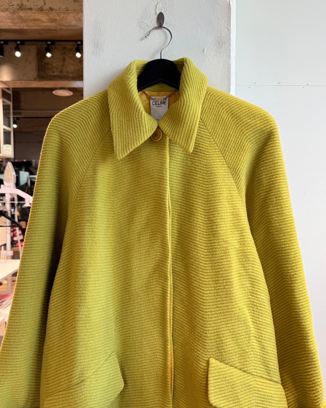 셀린느 옐로우 모헤어혼방 카라넥 코트  상품이미지3