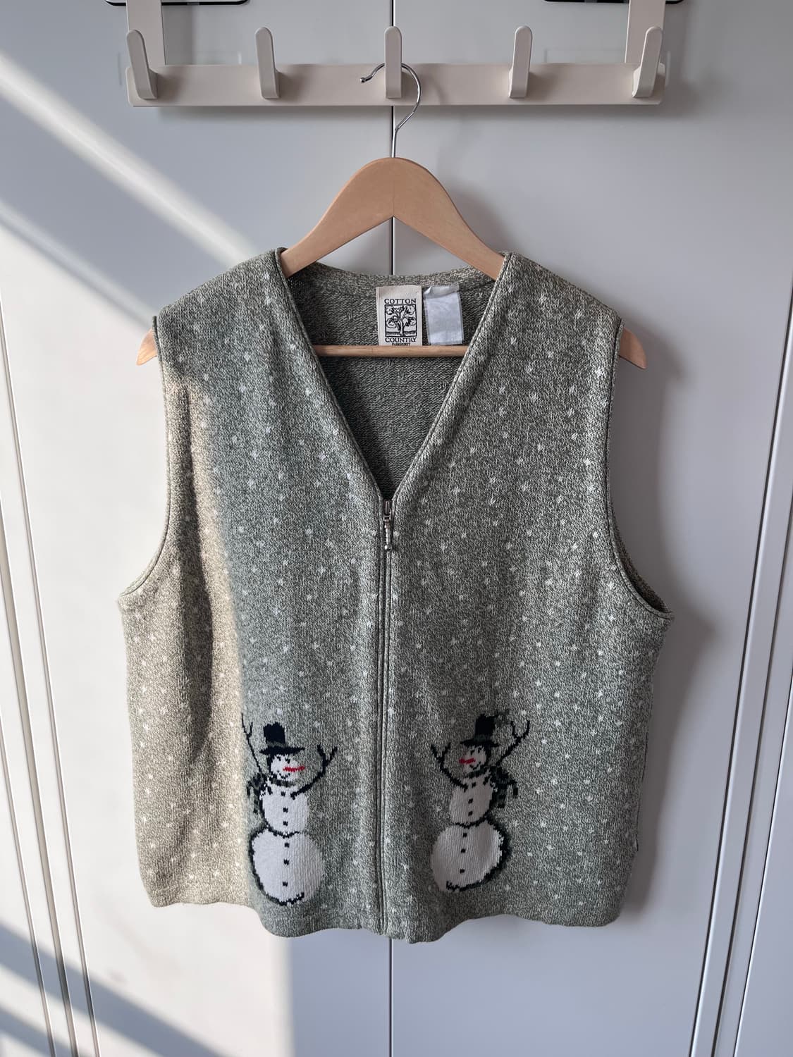 Cotton country 눈사람 니트 조끼 상품이미지7