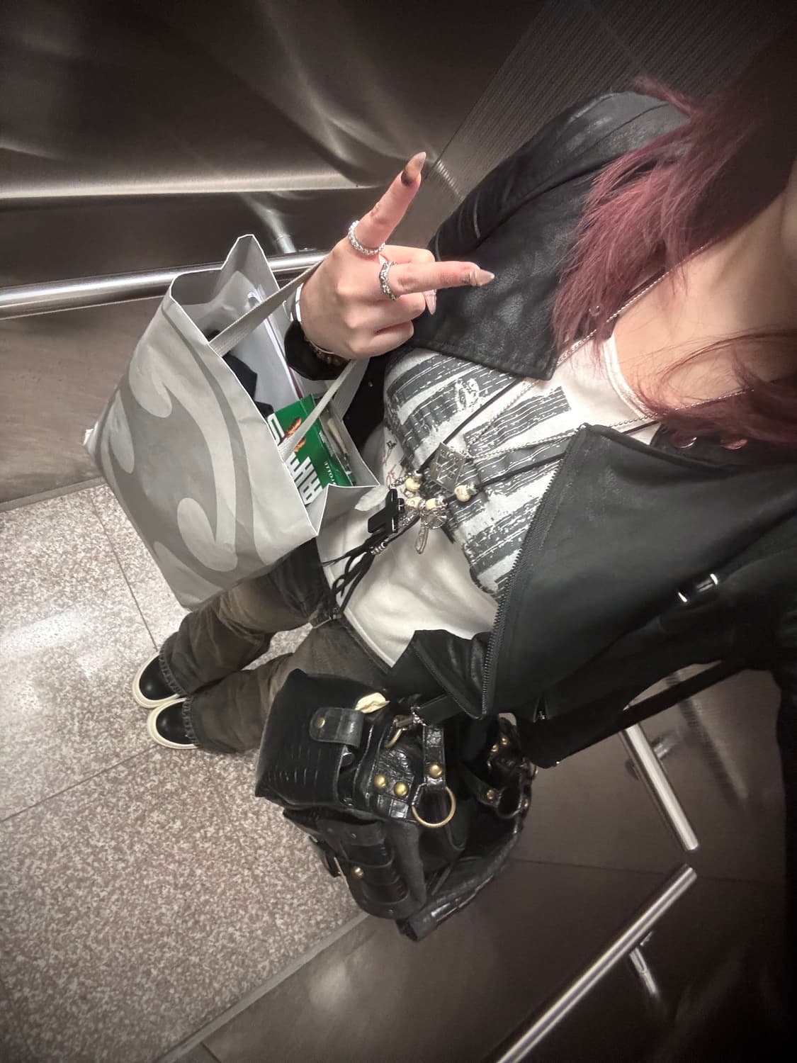 큐빈 큐빈티지 릭오웬스깔 릭깔 블랙 사선 레더 가죽가켓 상품이미지4