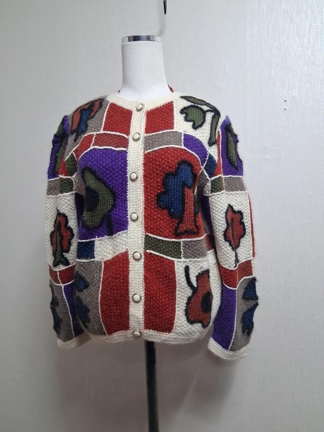 일본빈티지 Anpulr super 입체뜨게 크로셰 폼폼 뜨게울니트가디건  상품이미지1