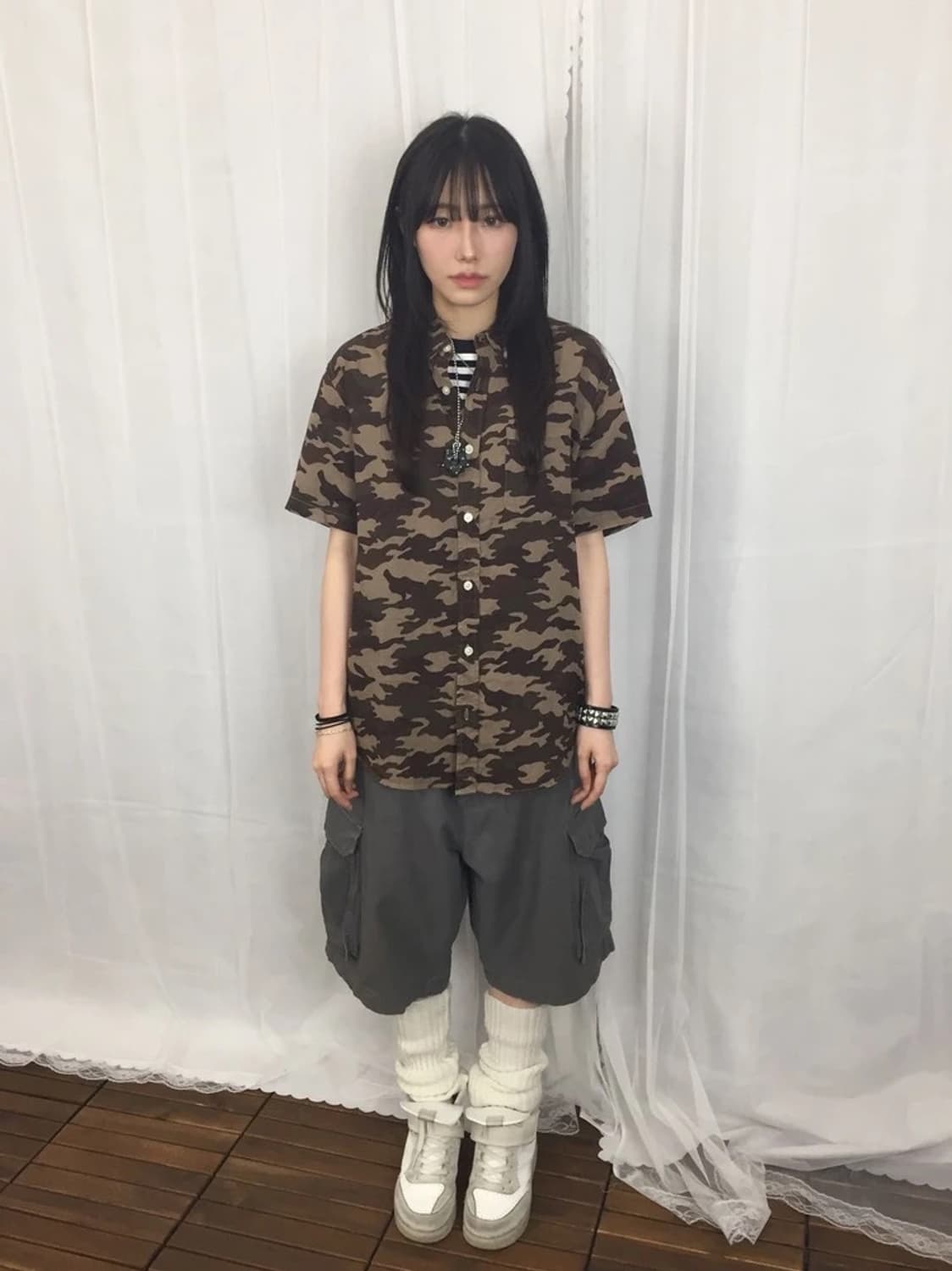 BEAMS HEART Linen Camo Shirt 상품이미지1