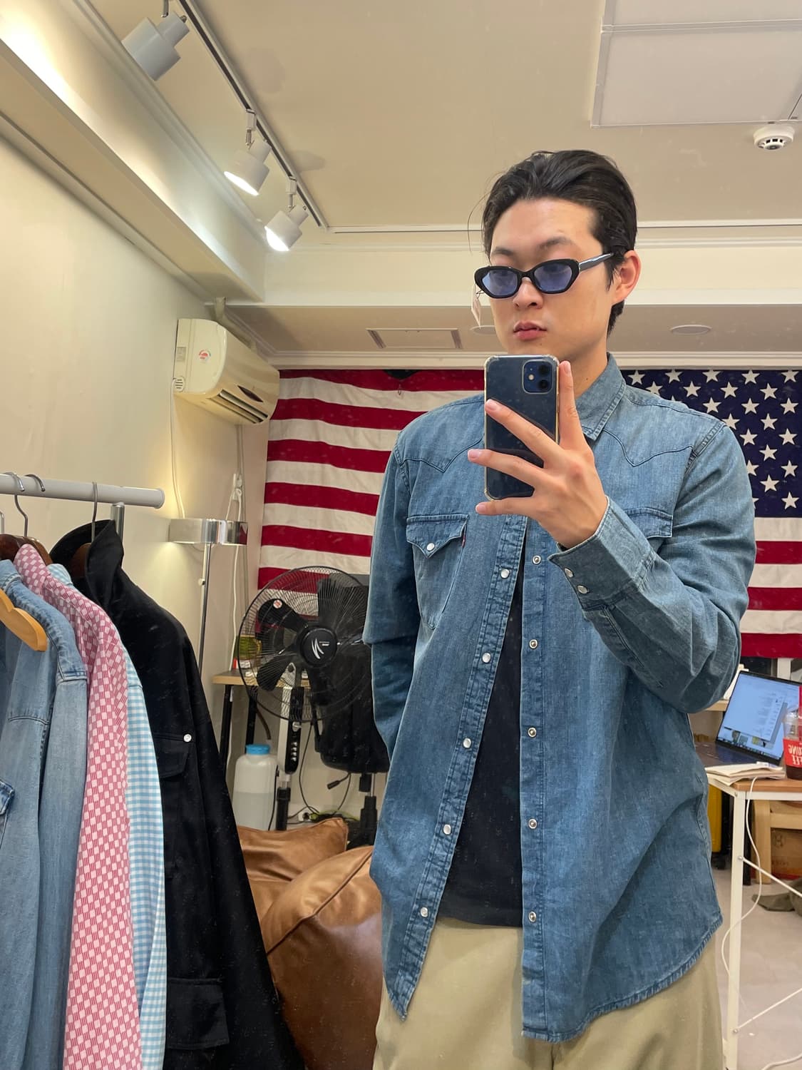 [Levis] 웨스턴 데님셔츠 (진청) 상품이미지1