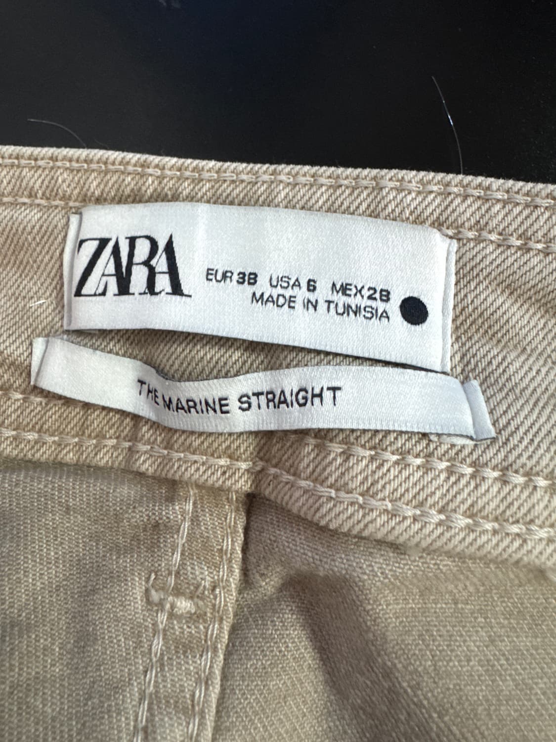 여성 자라 ZARA 더 마린 스트레이트 스톤 와이드 팬츠 38 상품이미지3