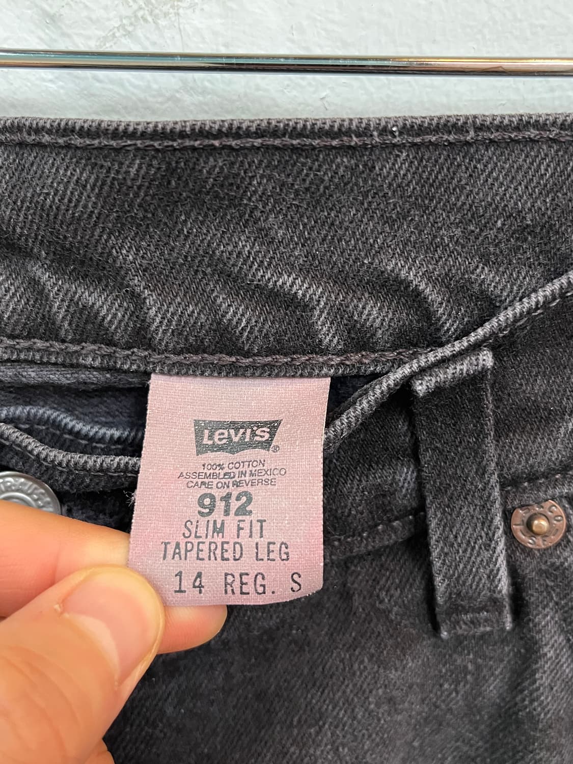 Levis 912 Orange Tab 슬림핏 블랙 데님팬츠 S 상품이미지3