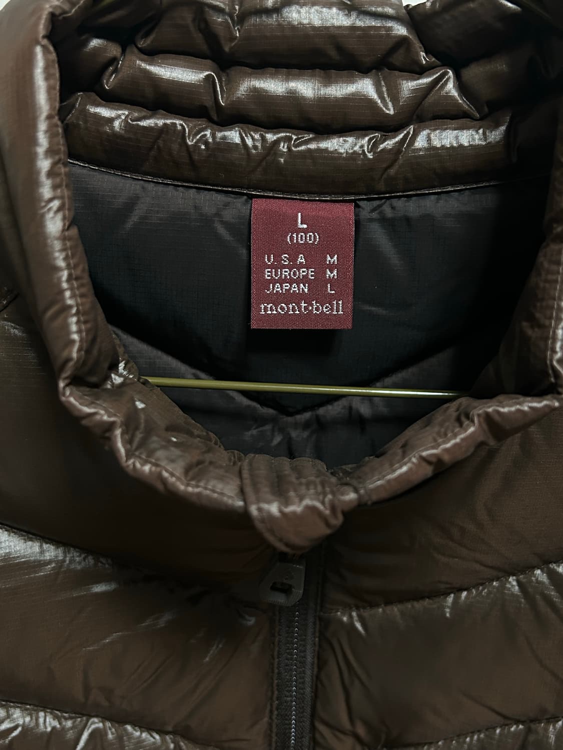 몽벨 경량 패딩 L 다크 브라운 상품이미지2