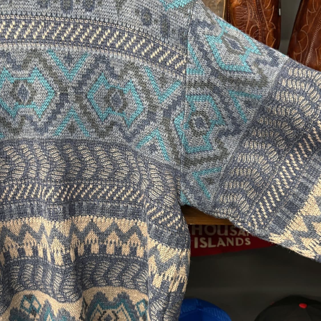 90s JPN 페어아일 지오매트릭 자카드 패턴니트 상품이미지5