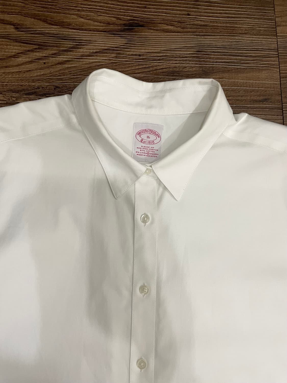 브룩스 브라더스 논 아이론 클래식핏 화이트 셔츠 상품이미지2