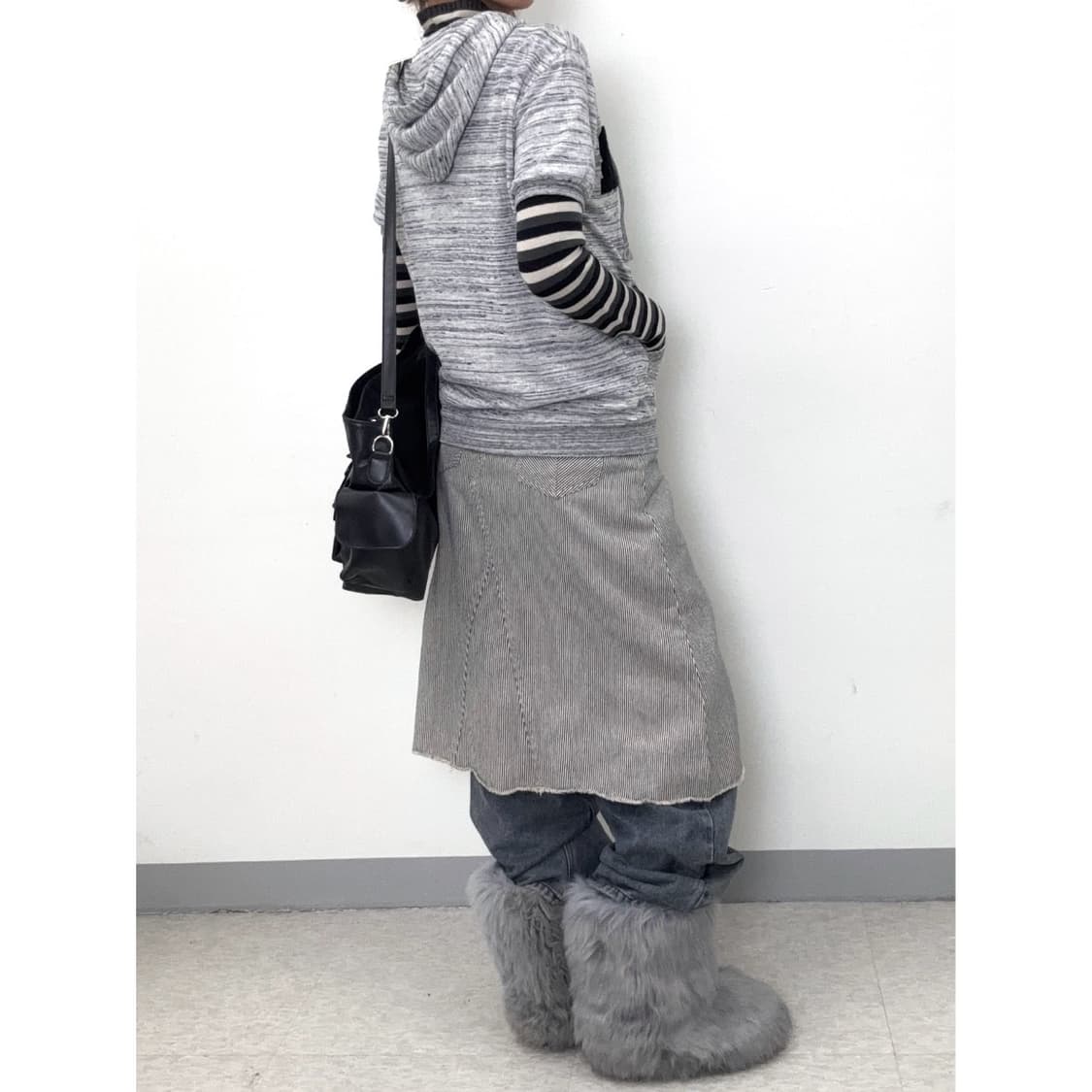 빈티지 롱슬리브 후드집업 코디세트 상품이미지3