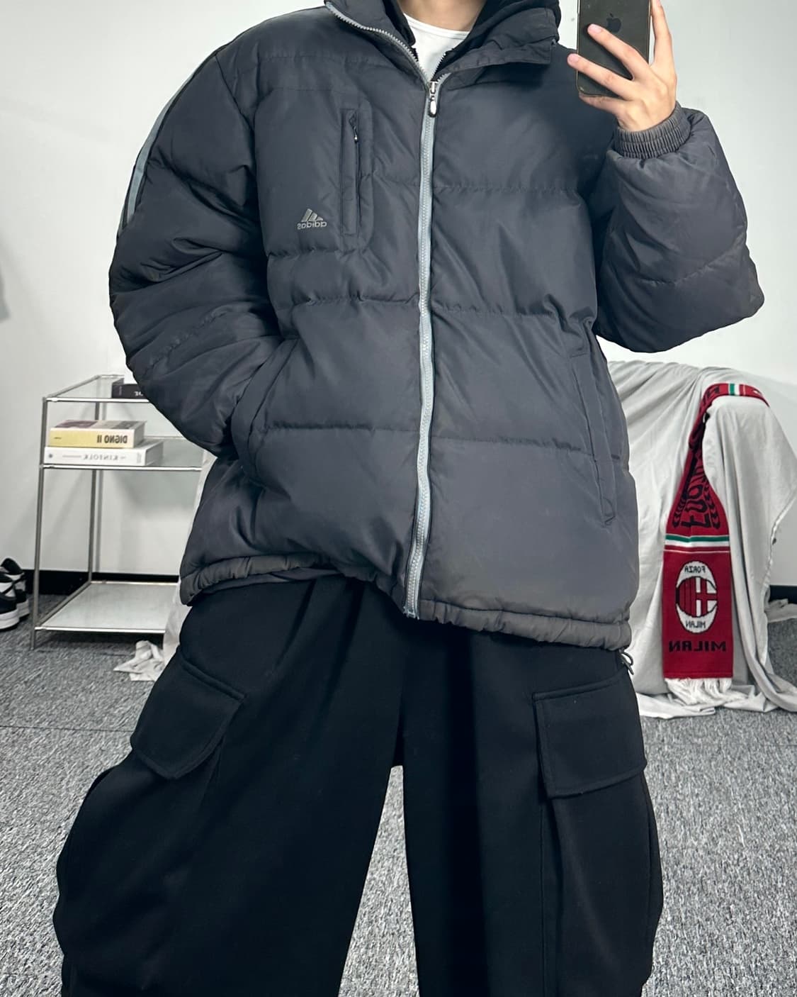 아디다스 올드스쿨 그레이 패딩 105 상품이미지3