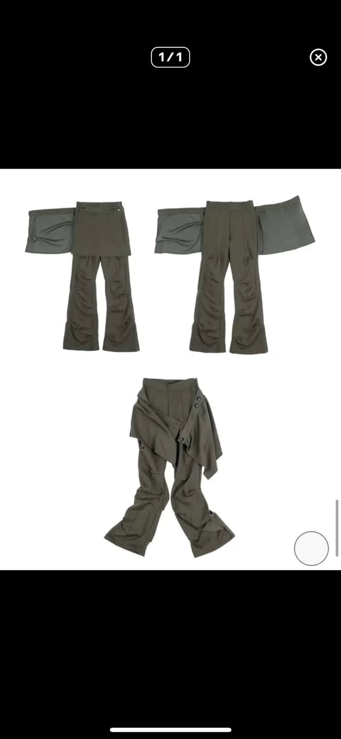 오호스 ojos 핀턱 랩스커트팬츠 카키 상품이미지1