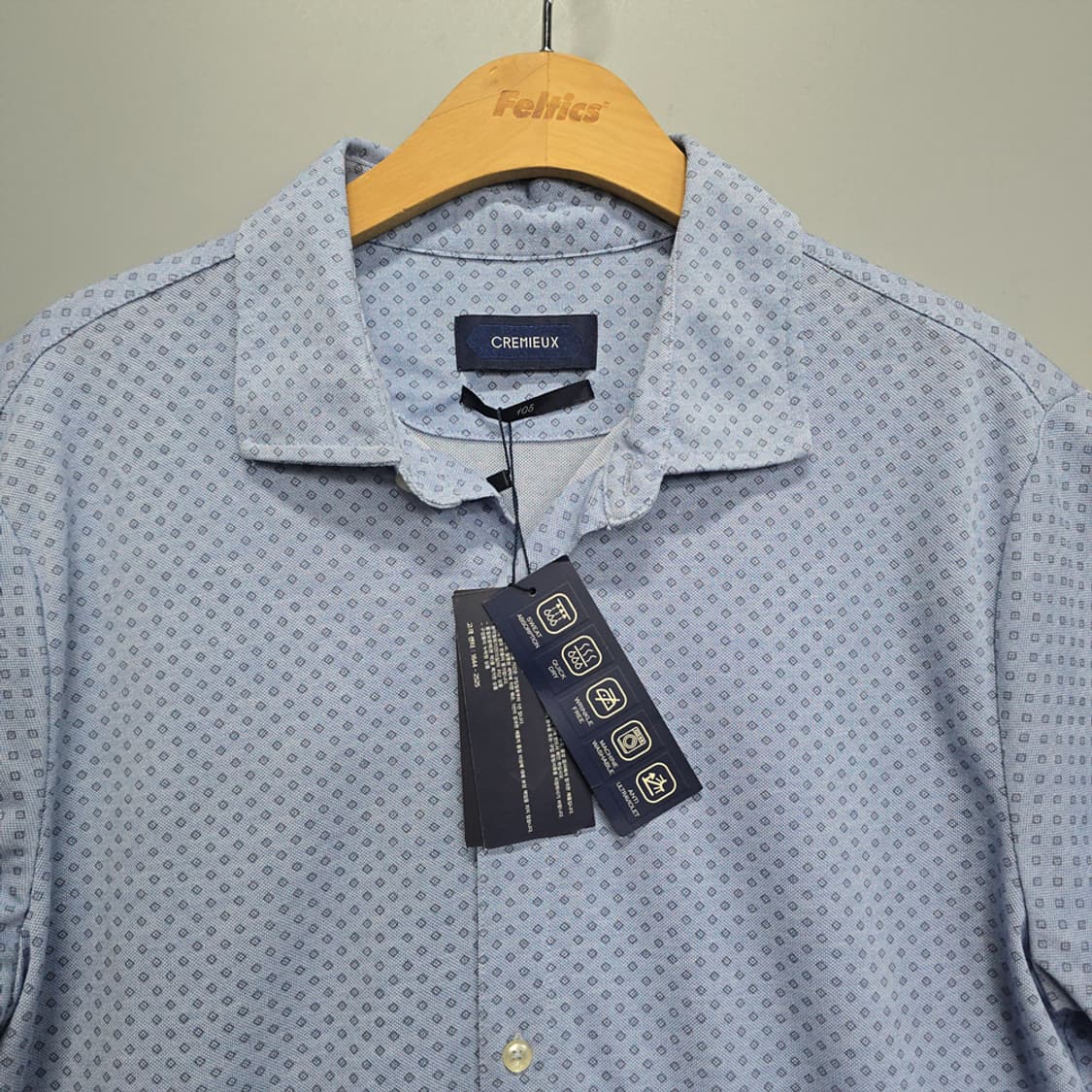 새제품)크레뮤(CREMIEUX) 패턴 반팔 셔츠 105 상품이미지2