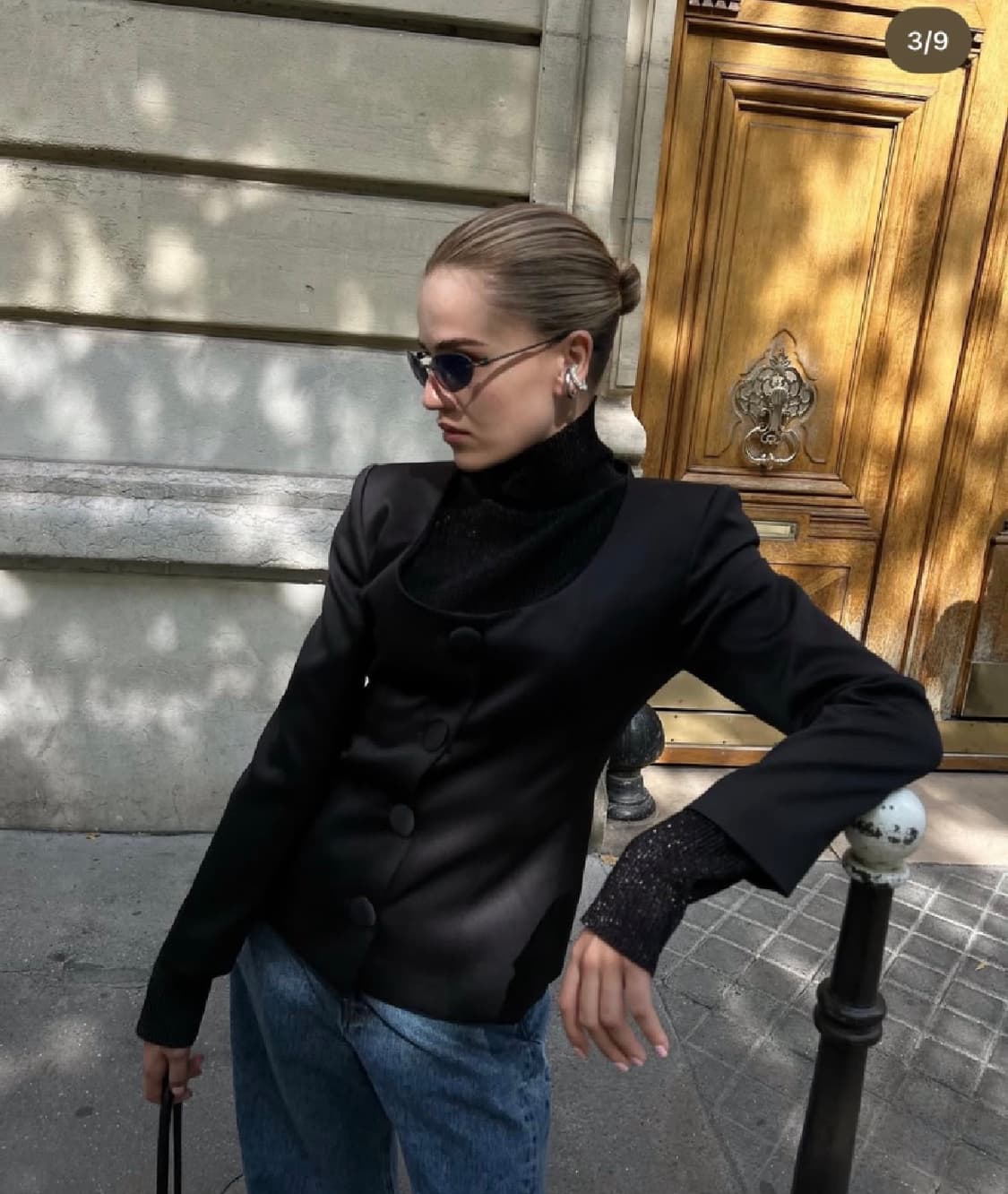 드래곤블루스 스쿱넥 새틴 자켓 상품이미지2