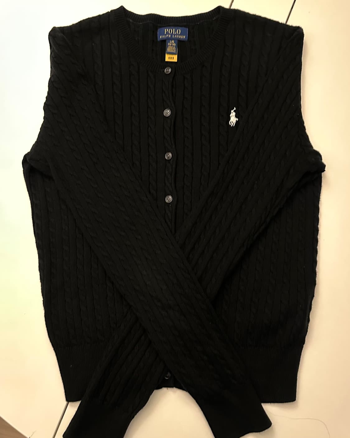 폴로 랄프로렌 걸즈 꽈베기 가디건 블랙 L  상품이미지1