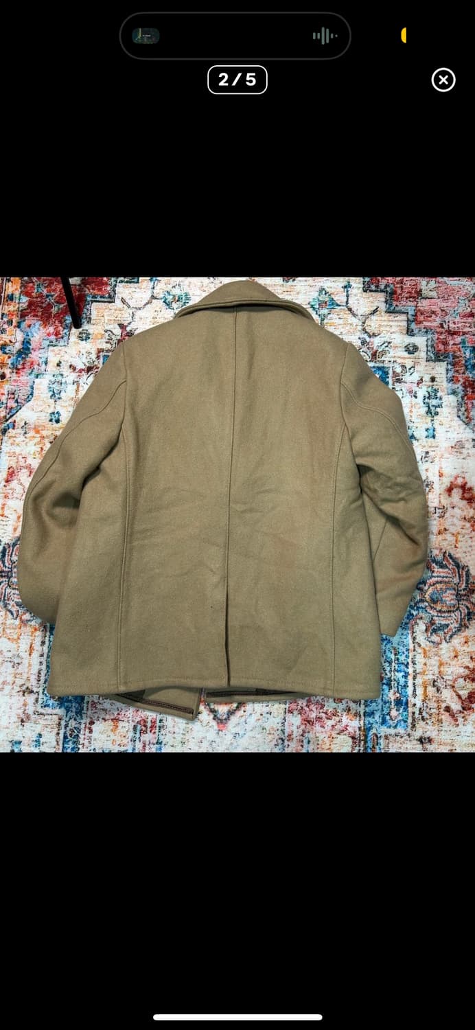 [L] made in usa 00s 쇼트 미해군 베이지 피코트 상품이미지2