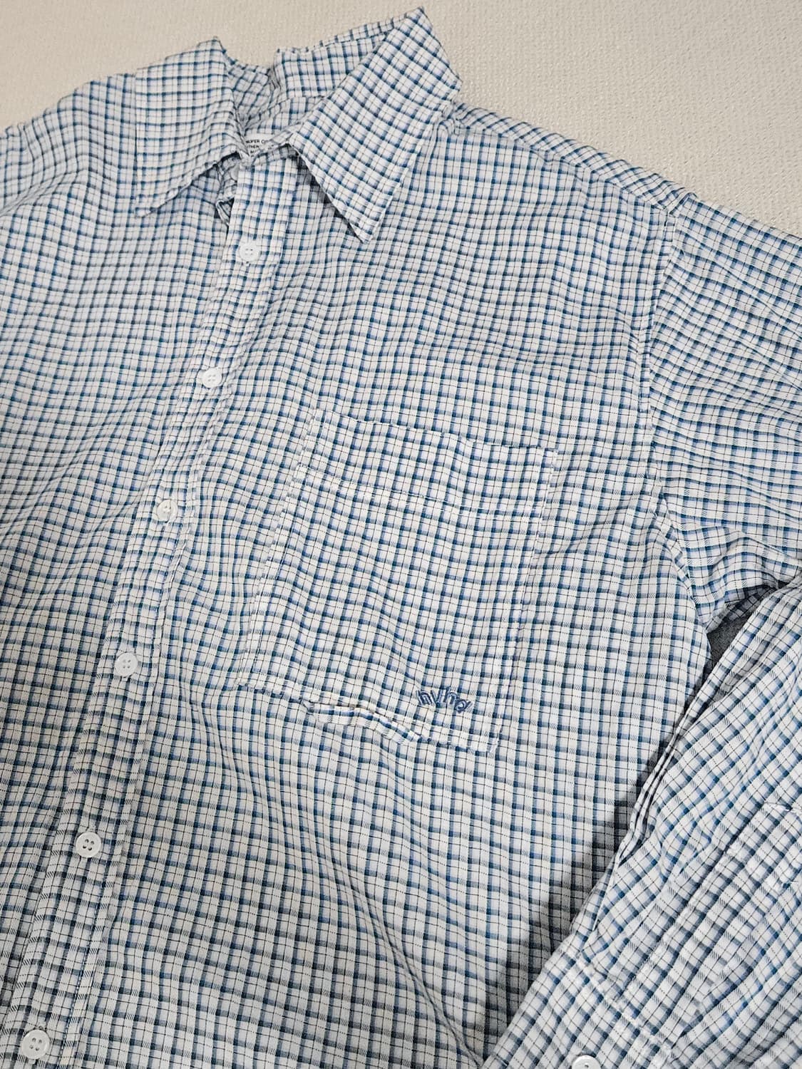 해브해드 체크셔츠 블루화이트 상품이미지1