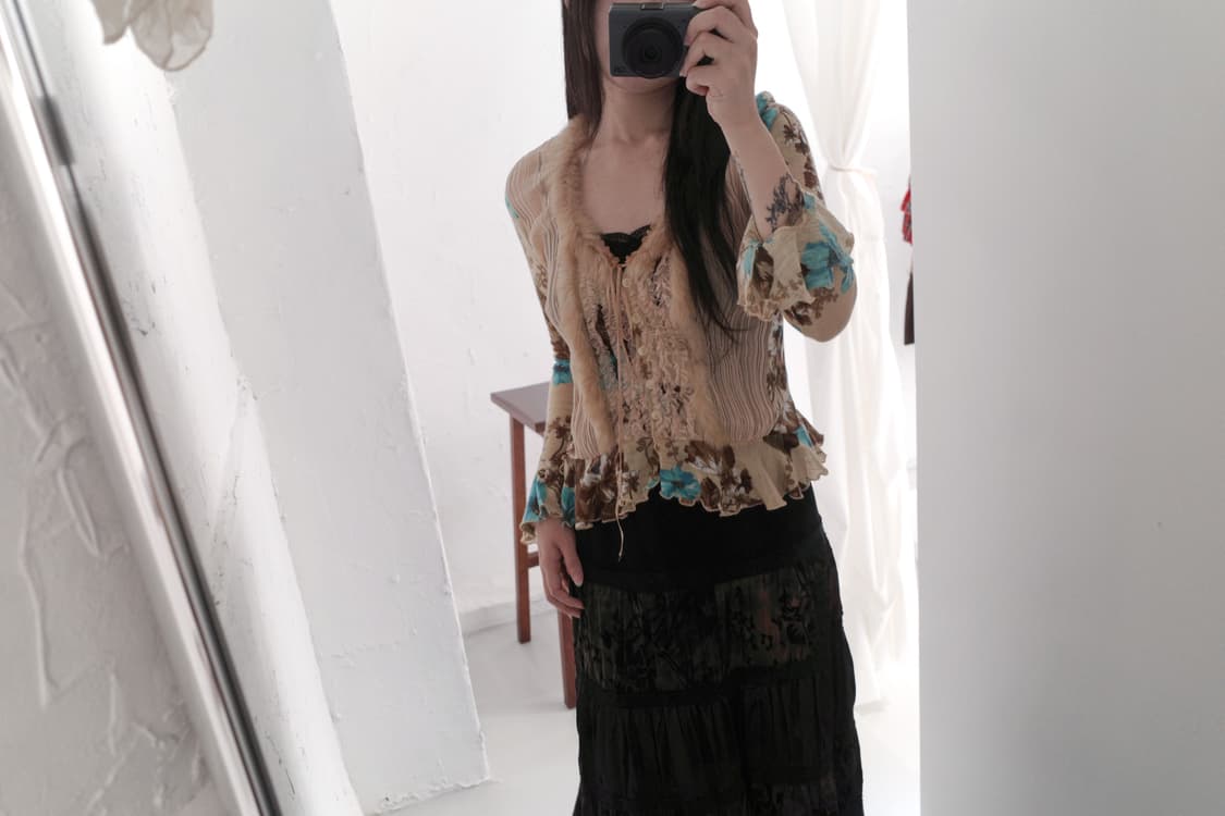 flower fur cardigun 상품이미지5