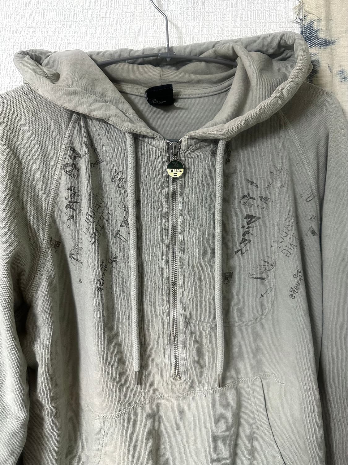 00‘s diesel 그런지 무드 하프집업 후드 상품이미지2