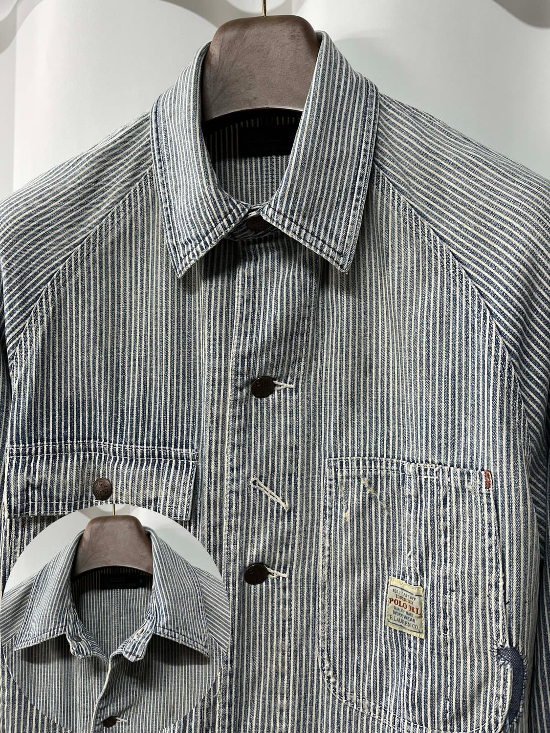 폴로 랄프로렌 리페어 디스트레스드 히코리 데님 초어 워크자켓 상품이미지4